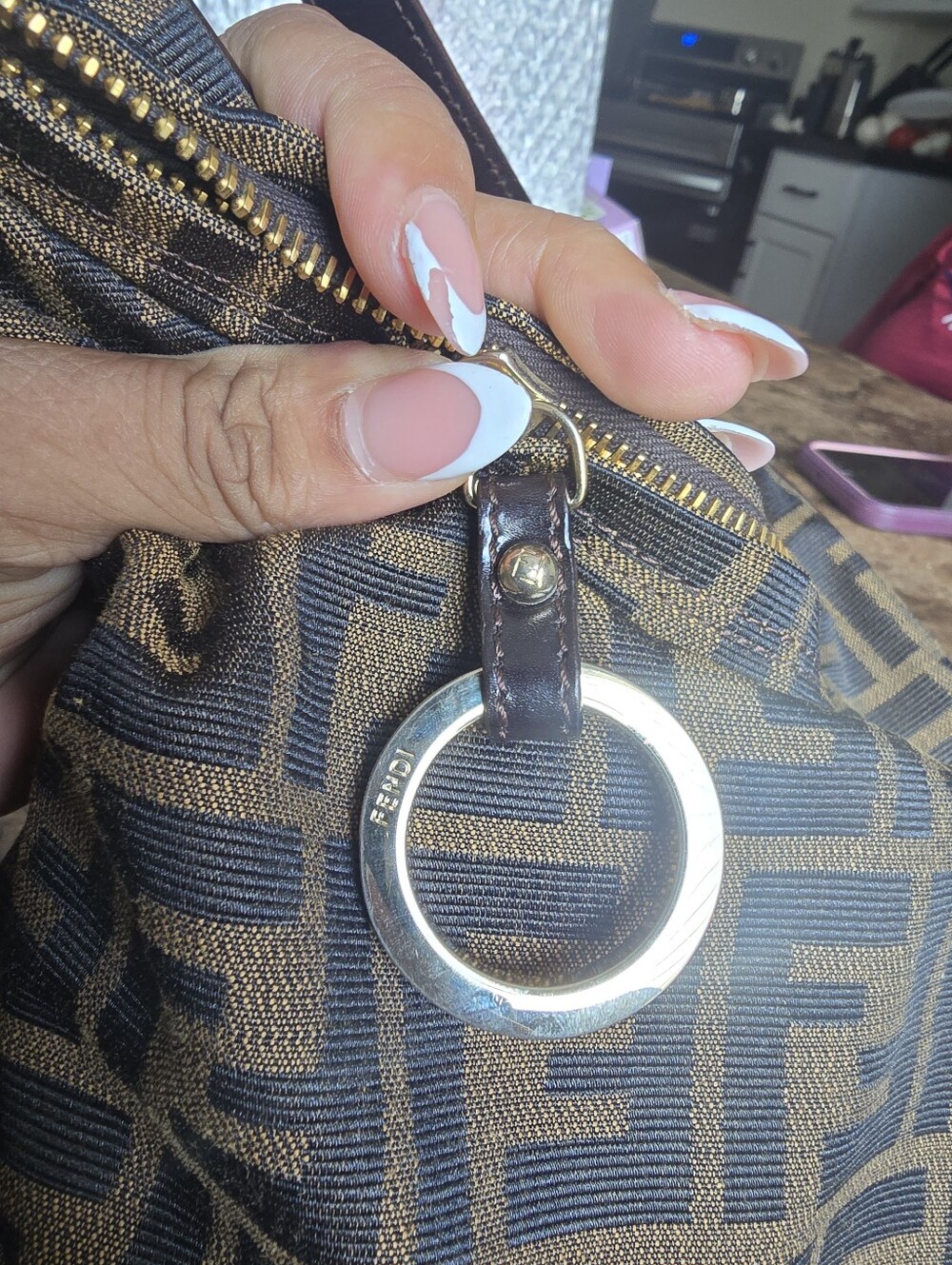 Fendi Brown and Dark Brown FF Zucca Shoulder Bag - Picture 2 of 16